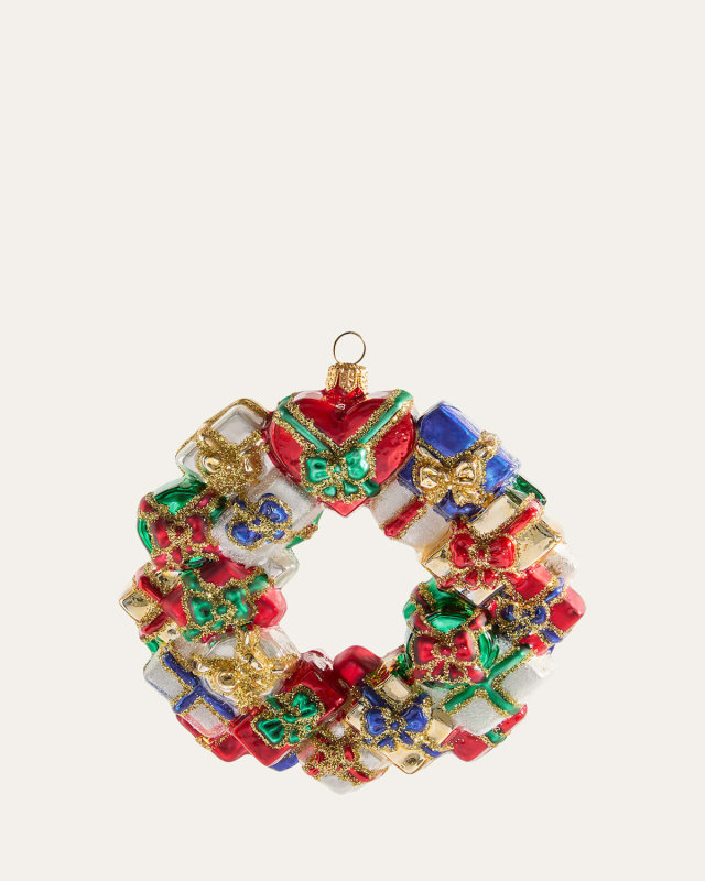 Gift Box Christmas Wreath Ornament